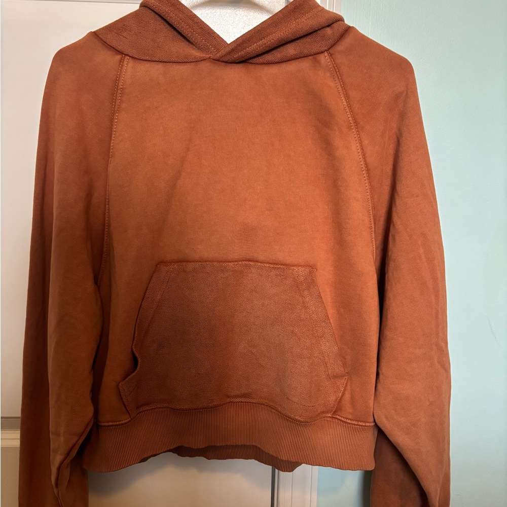 Burnt Orange Aerie Cropped Hoodie